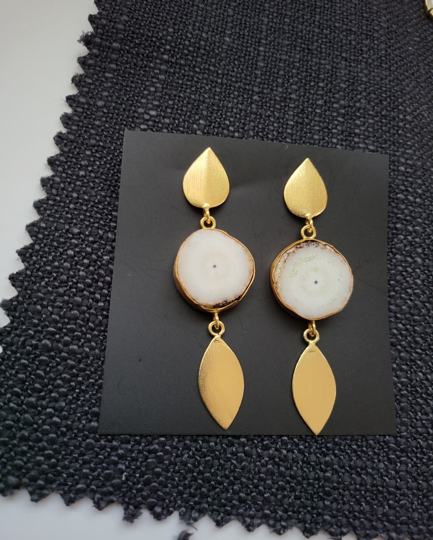 White Stone Danglers
