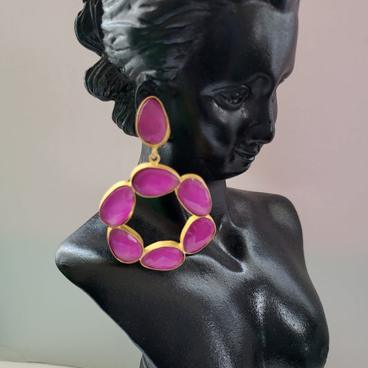 Pink Circle Passionate Earrings