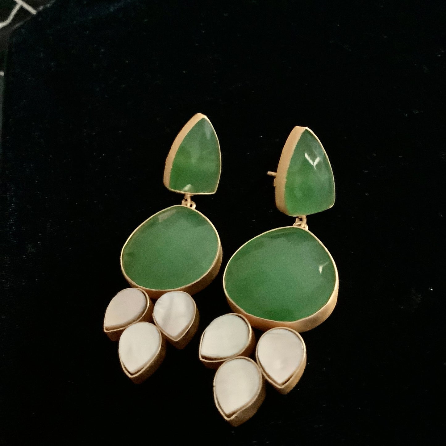 The Green drops Earrings