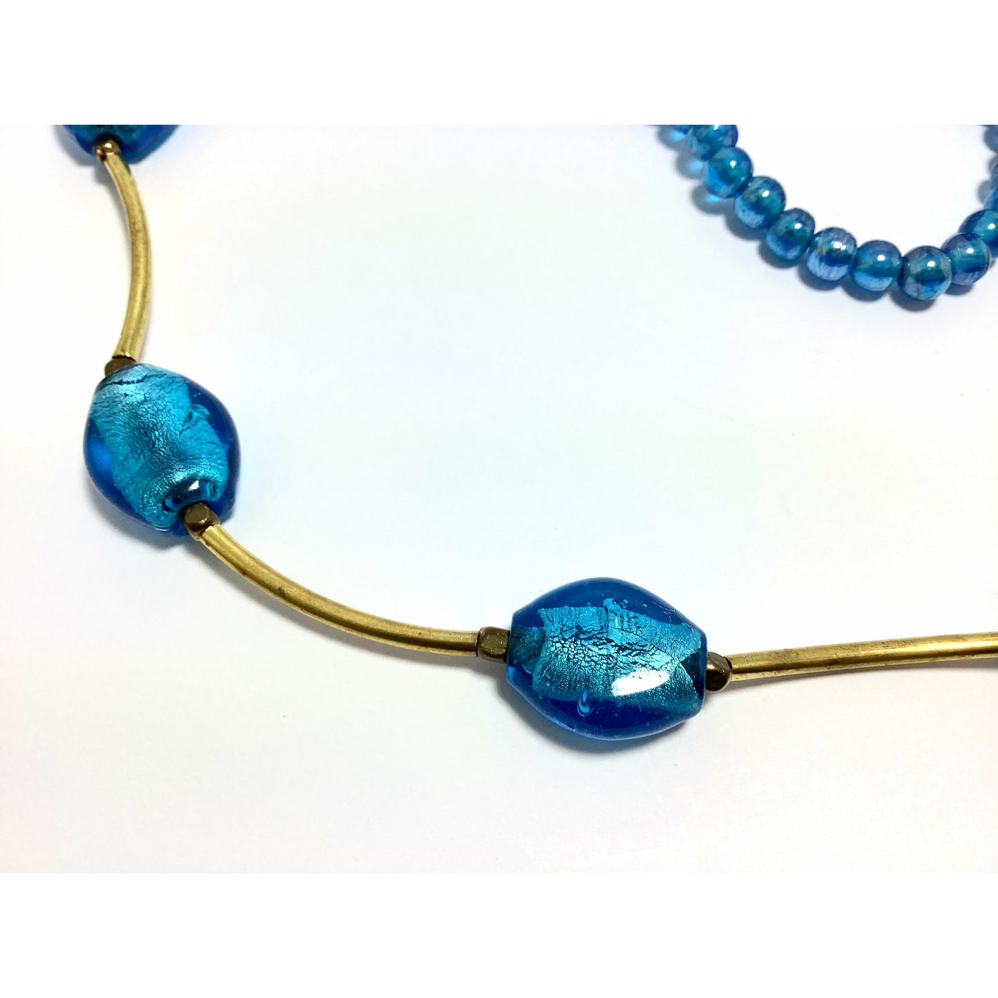 Glass Beads  Long Chain Necklace