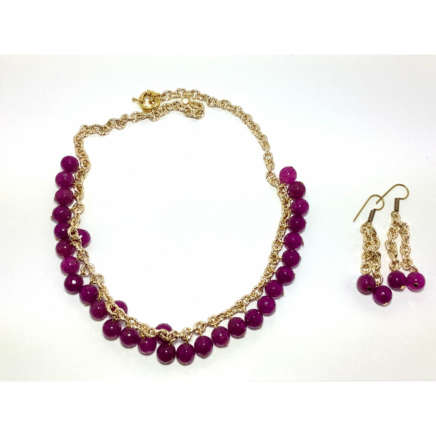 Deep Pink Handmade Necklace set
