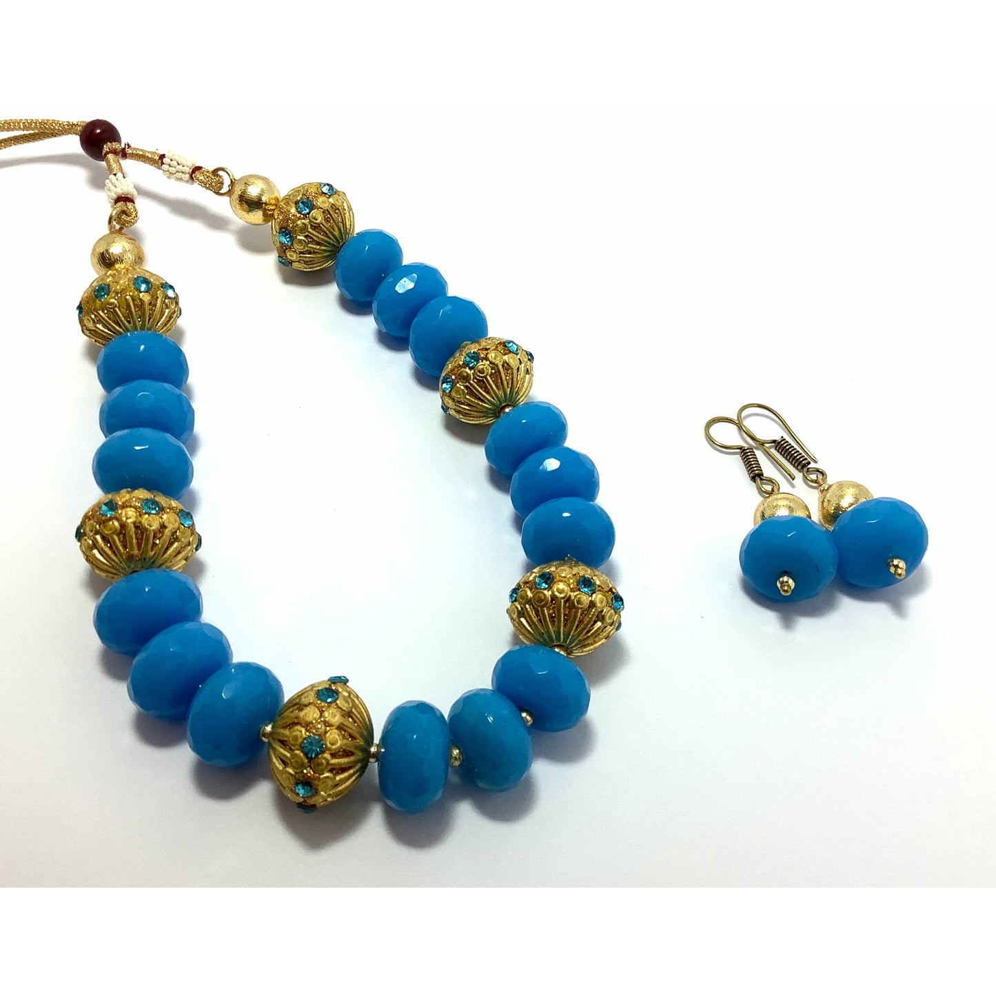 Blue  Stone Necklace with gold work