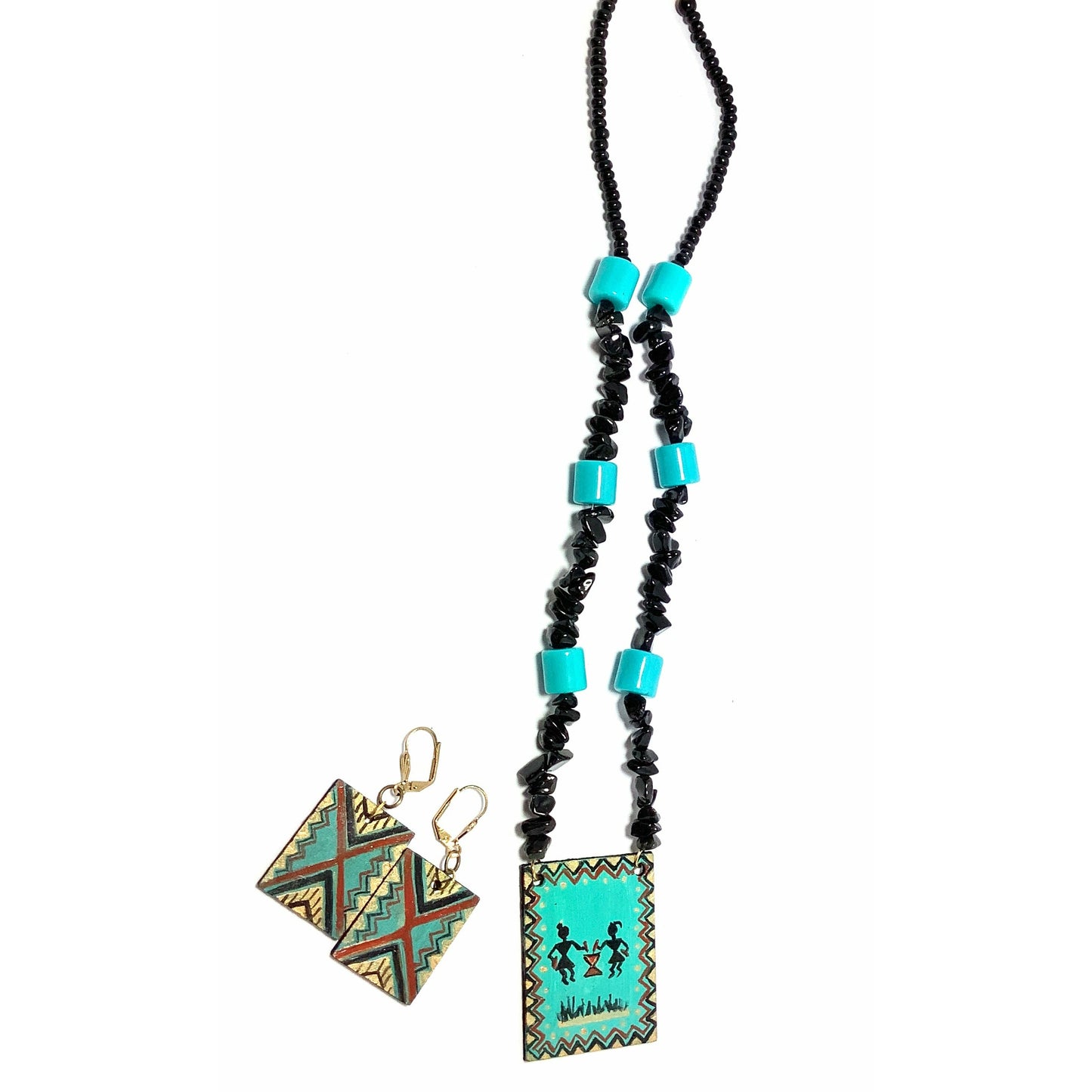 Hand painted Necklace Set