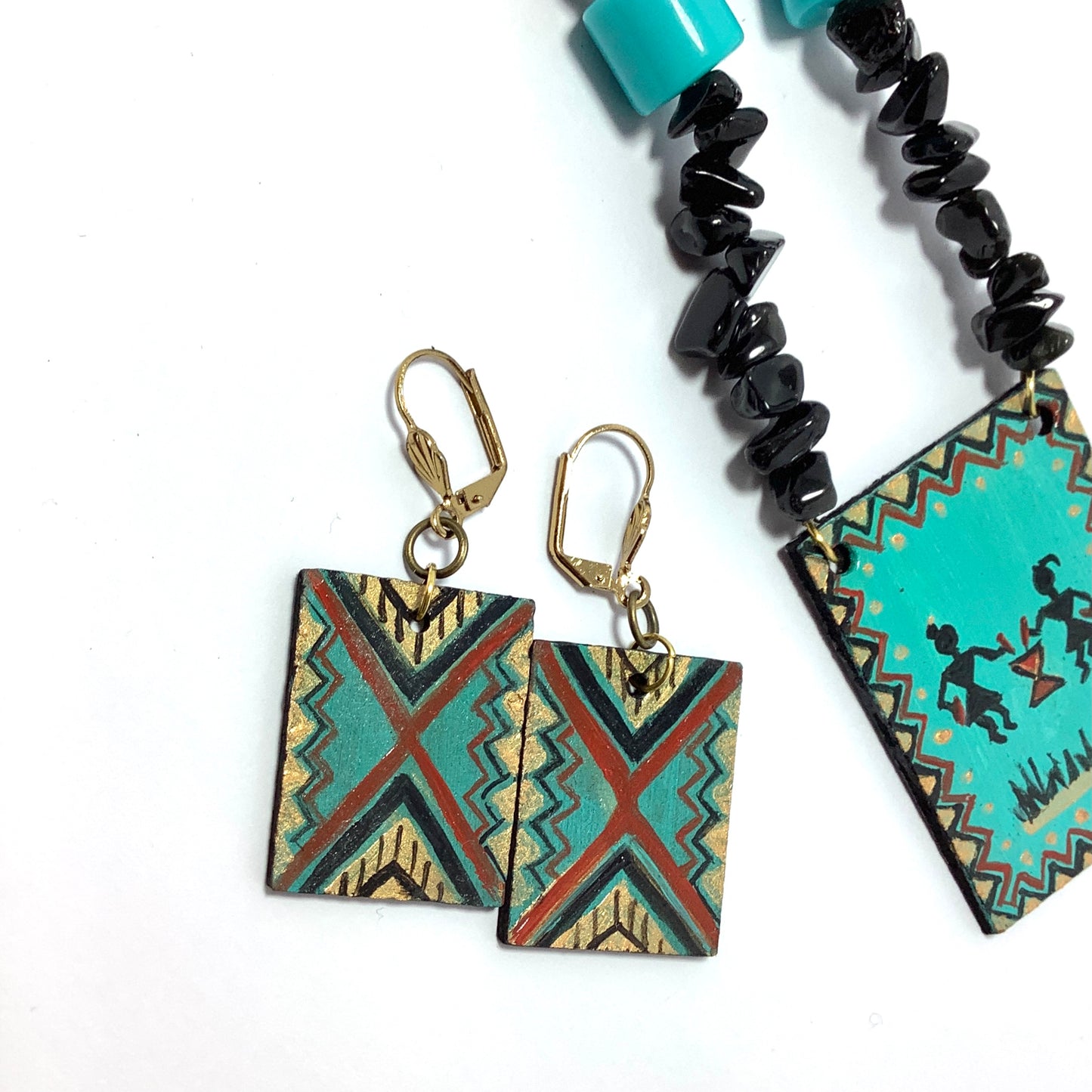 Hand painted Necklace Set
