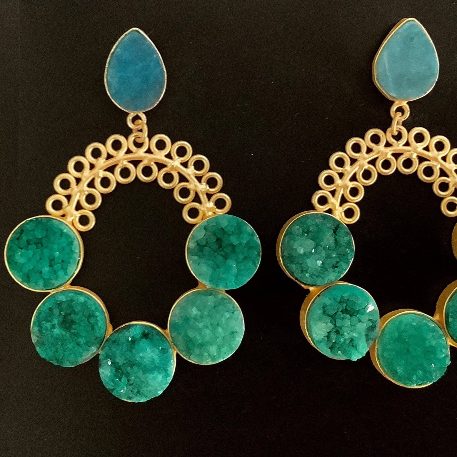 Blue Green  earrings 