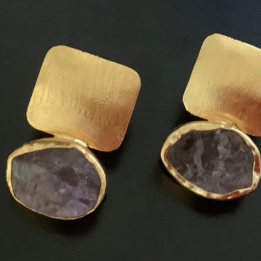 The uncut Amethyst Earrings