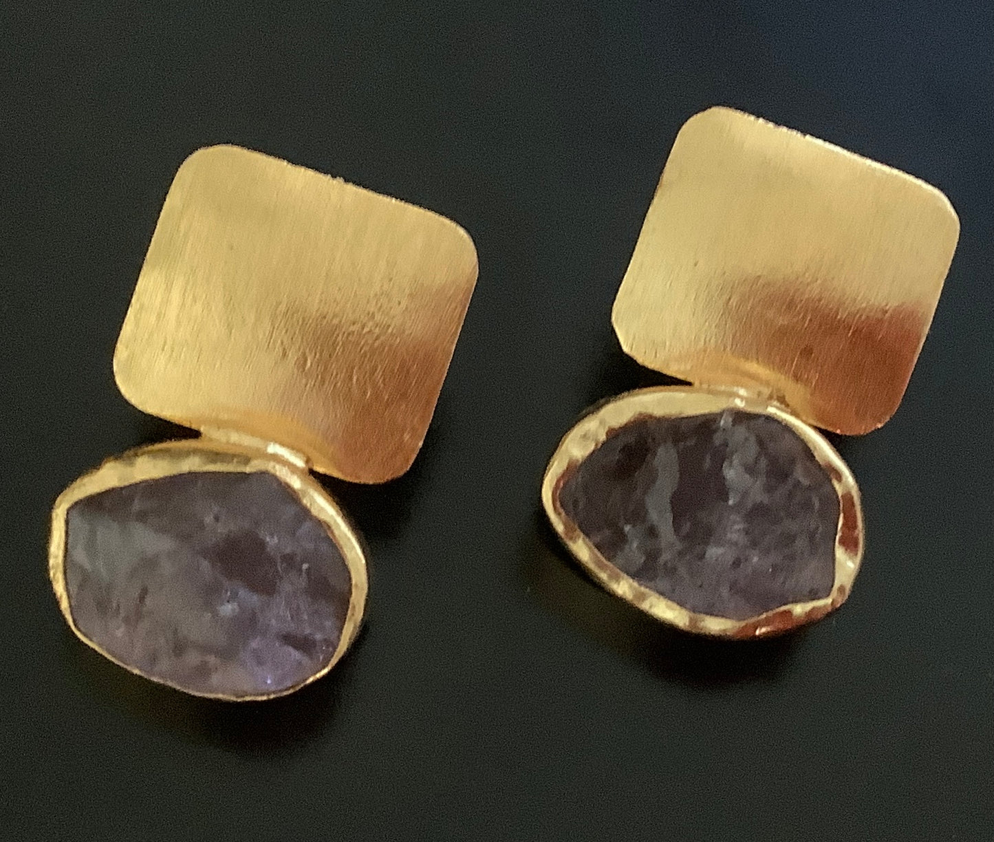 The uncut Amethyst Earrings